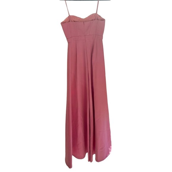 Mac Duggal IEENA Pink Rhinestone Bustier Jumpsuit 11765 Wide Leg Size 2 - Picture 10 of 16